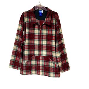 Vtg. Unisex Venezia Jeans  Plaid Front Zip Jacket With Front Pockets Sz 26/28